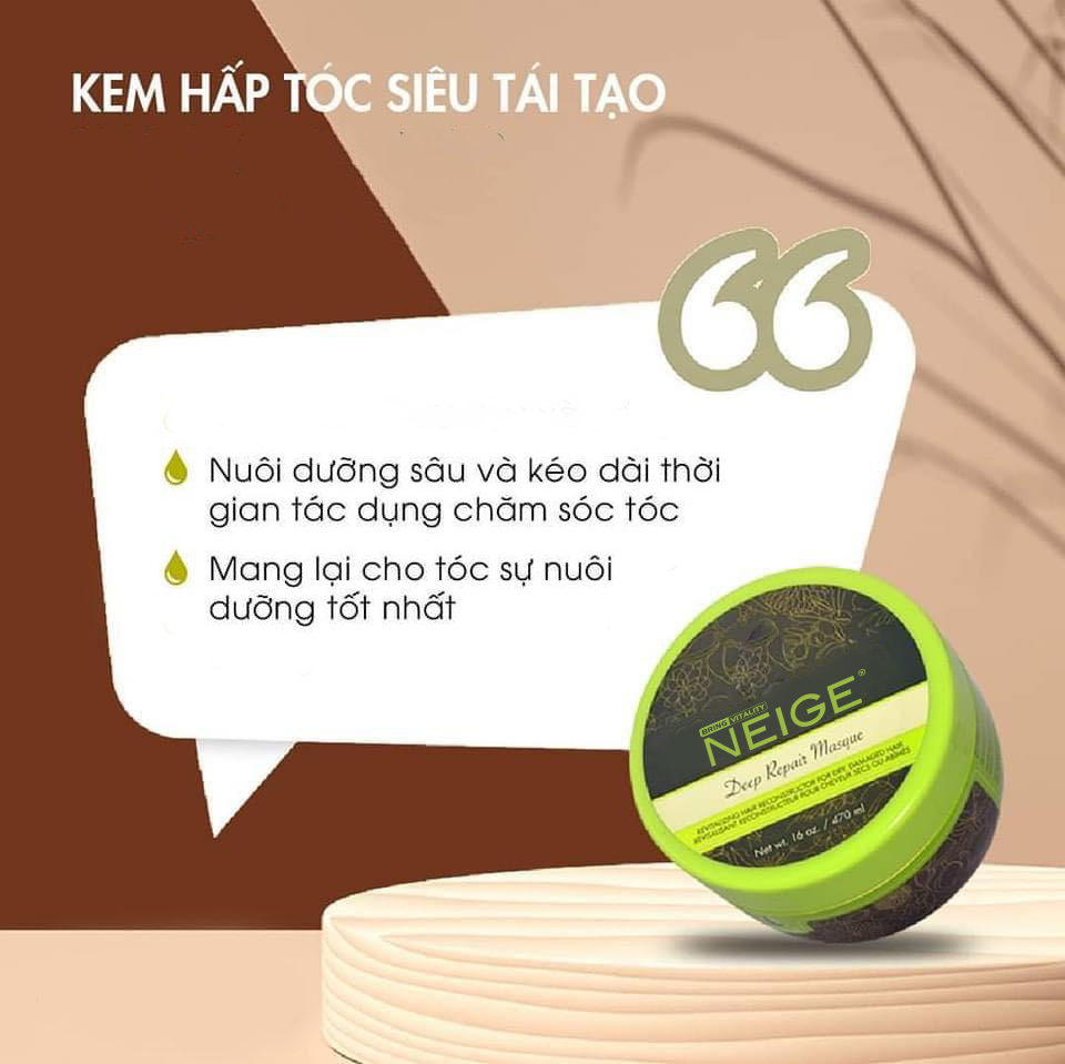 Kem hấp tóc siêu phục hồi Neige Macadamia Deep Repair Masque 236ml